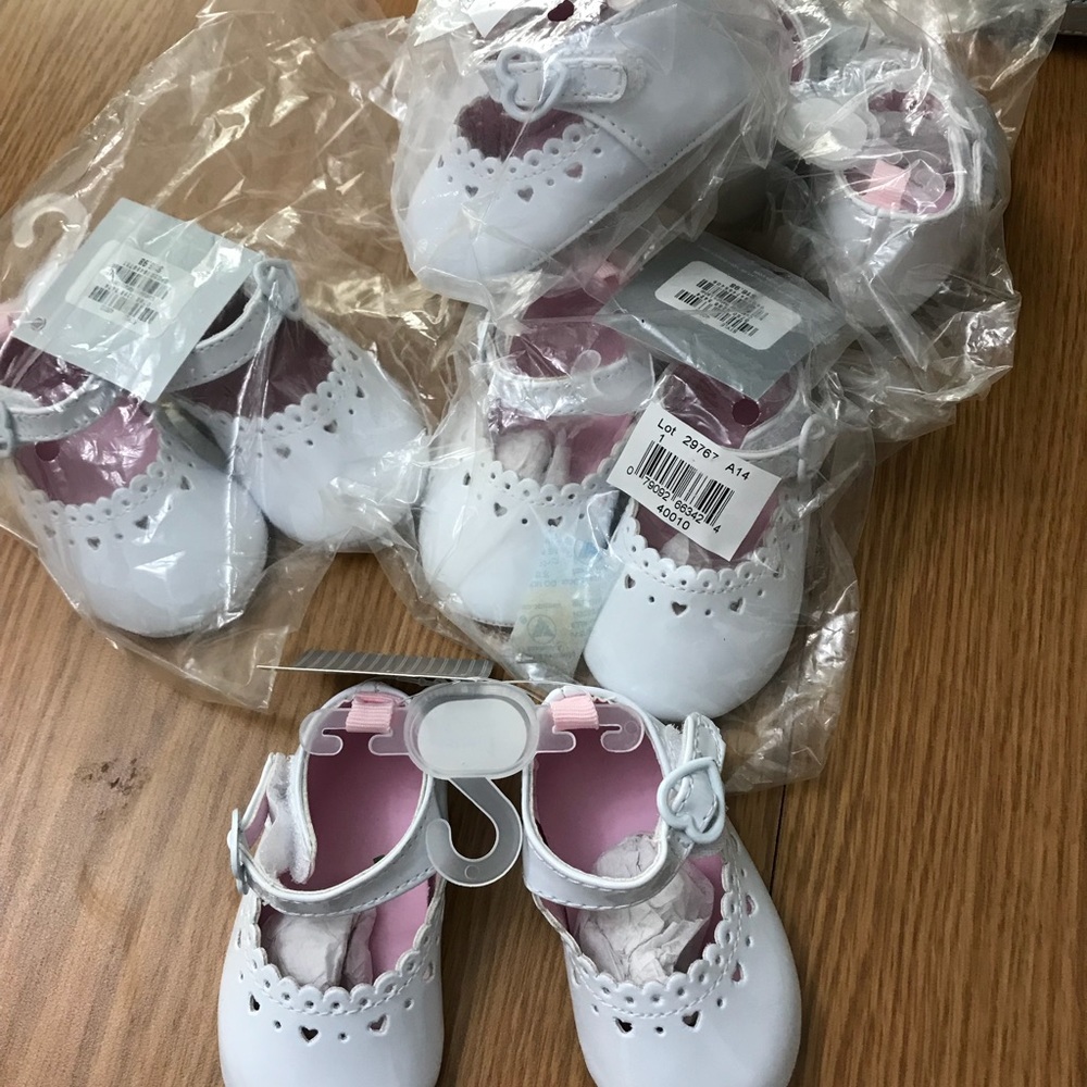 NWT Lot of 5 pairs Okie Dokie white Easter shoes